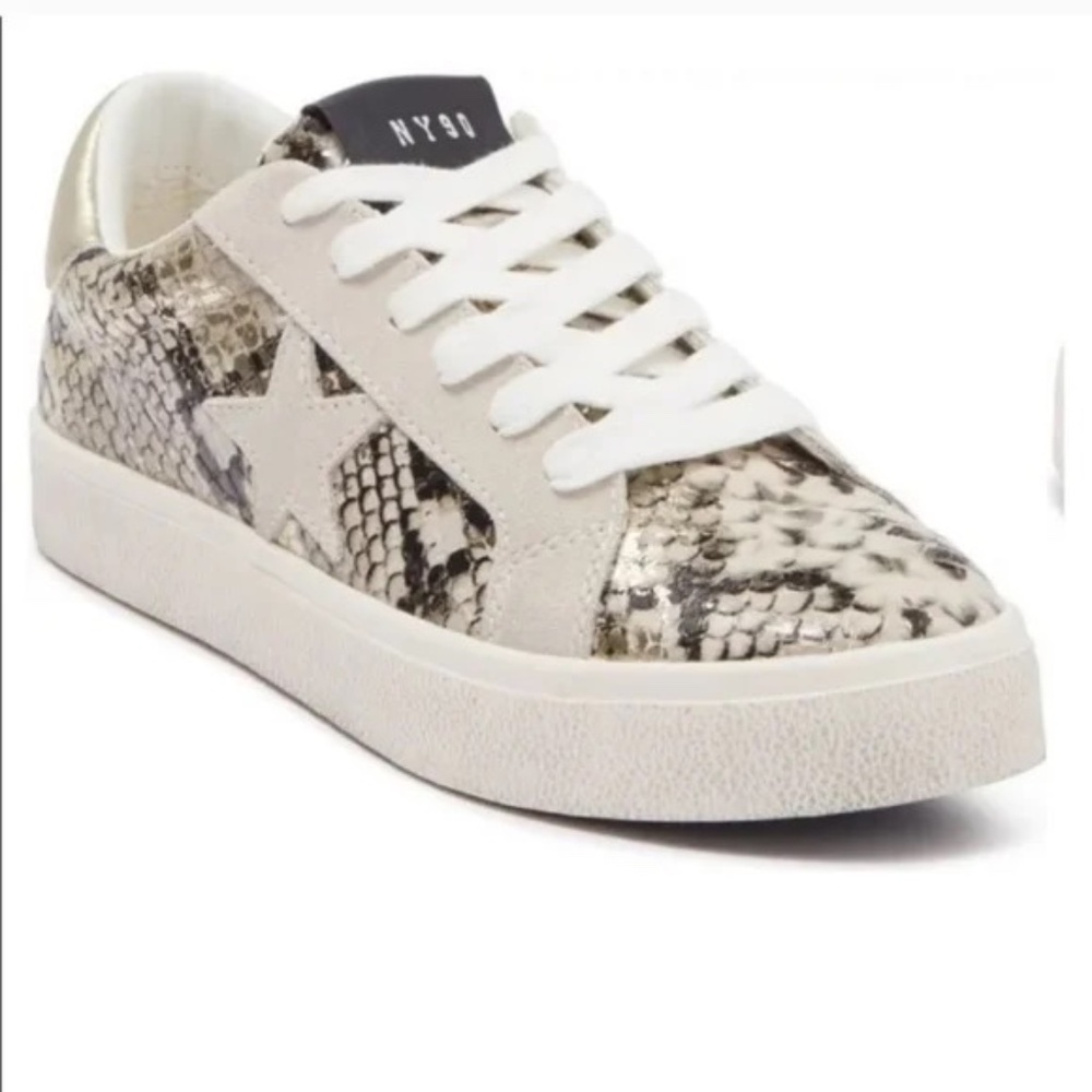 Steve Madden Starling Snake Print Leather Upper Sneakers Size 7